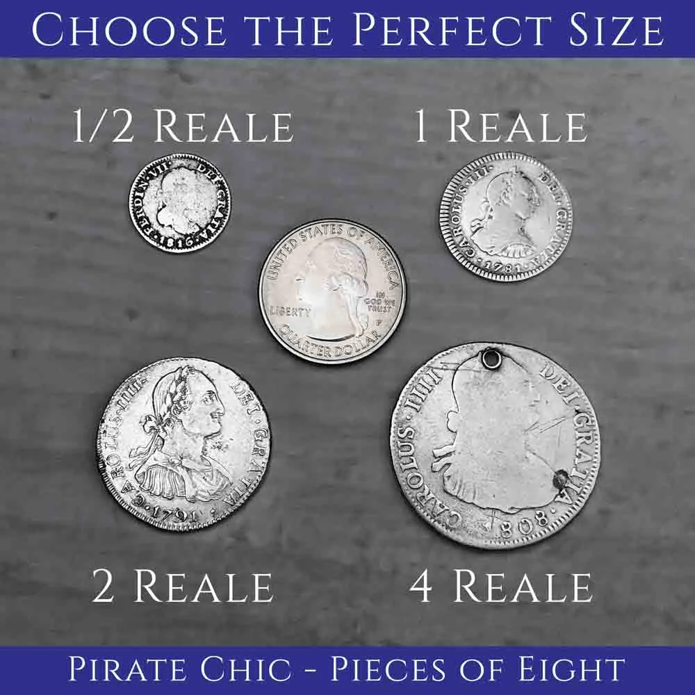 Pirate Chic Silver 2 Reale Spanish Portrait Dollar Dated 1784 - the Legendary "Piece of Eight" Pendant | Artifact #8876