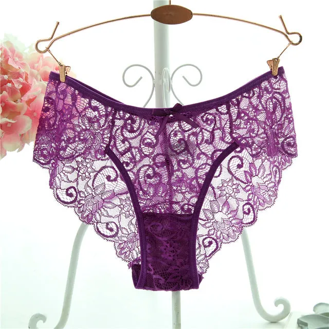 Plus Size S/XL Fashion High Quality Women's Panties Transparent Underwear Women Lace Soft Briefs Sexy Lingerie