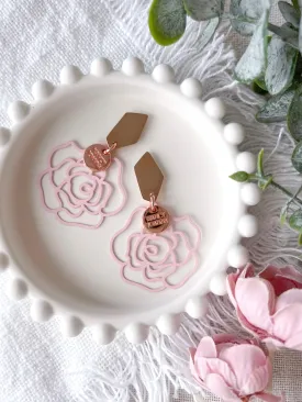 Pretty Rose Pink Lace Earrings