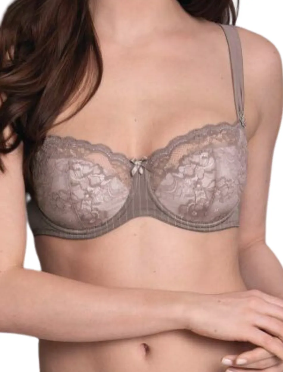 Rosa Faia Antonia Underwired Balconette Bra, Grey | Grey Rosa Faia Antonia Balconette Bra | Grey Padded Balconette