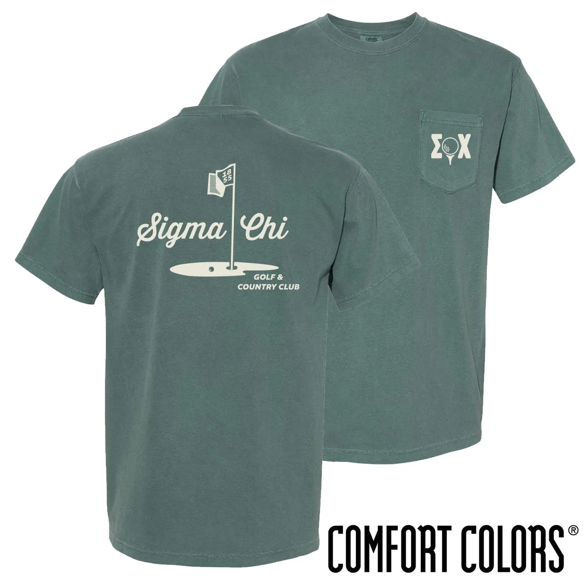 Sigma Chi Comfort Colors Par For The Course Short Sleeve Tee