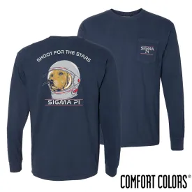 Sigma Pi Comfort Colors Astronaut Retriever Long Sleeve Tee