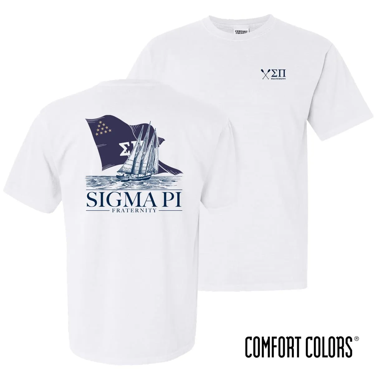 Sigma Pi Comfort Colors White Seafarer Short Sleeve Tee