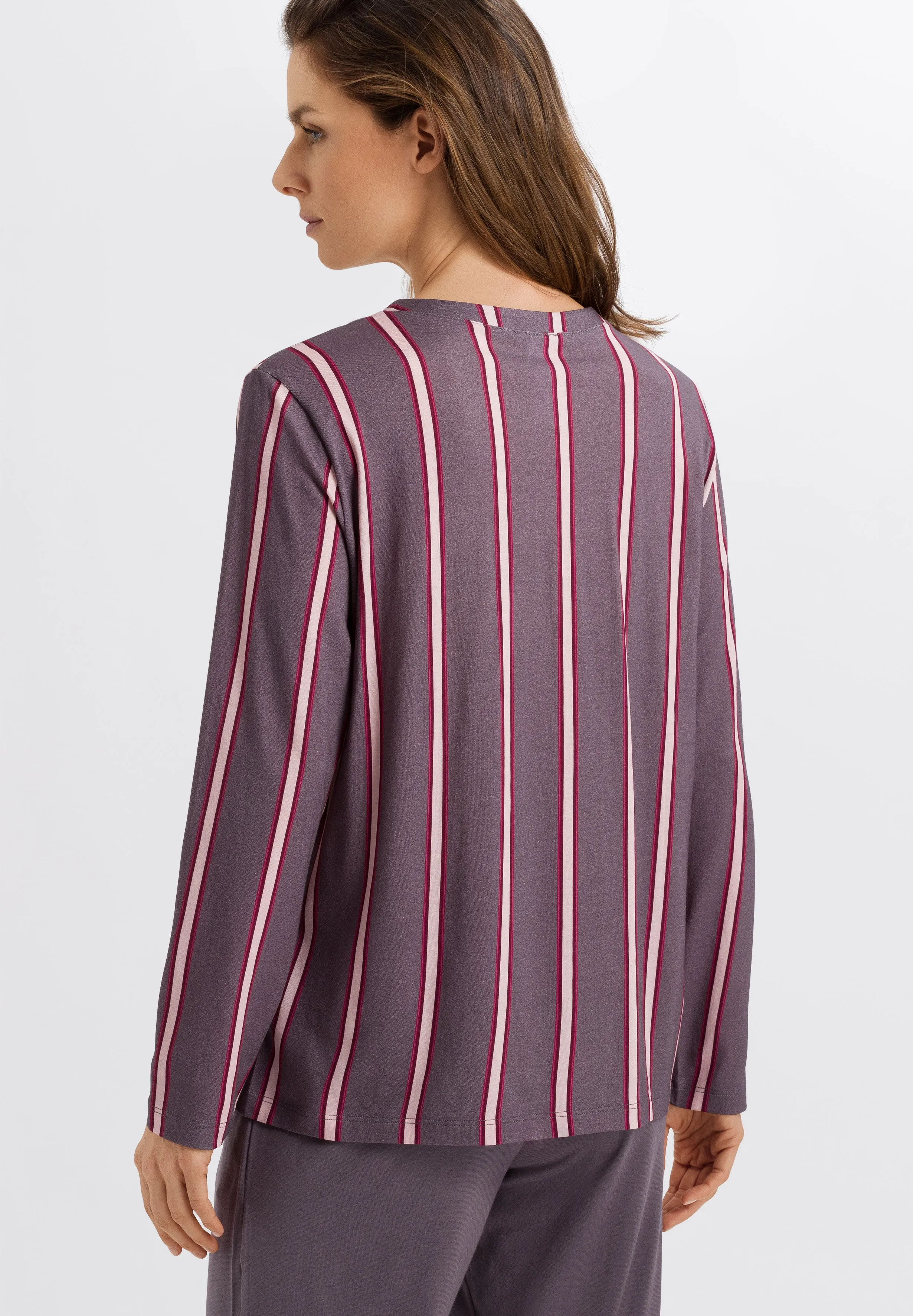 Sleep And Lounge Button Front Shirt | Sleek Stripe 77934-2934