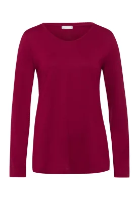 Sleep And Lounge Relaxed Round Neck Top | Burgundy 77844-2459