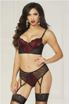 STM 10831 Starstruck Bra & Panty Set Small - Black