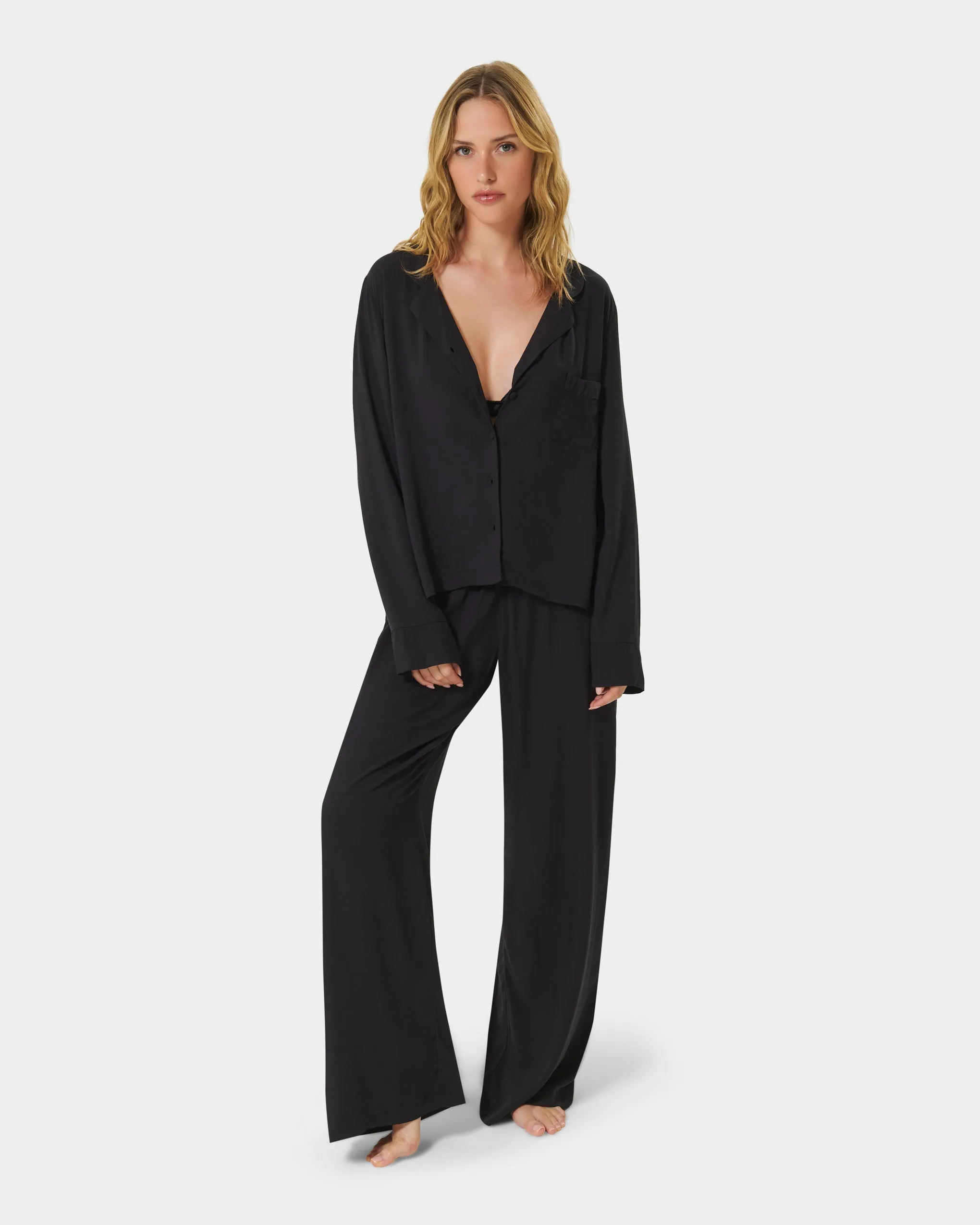 Tarcon Eco Viscose Long Pyjama Set Black