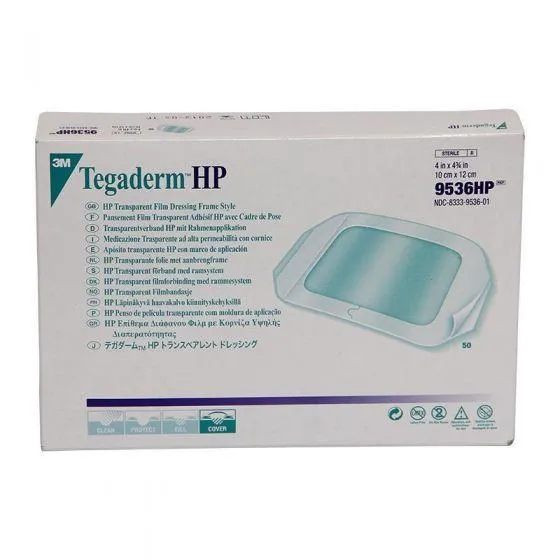 Tegaderm HP (Holding Power) Transparent Film Dressing 4" x 4-3/4"