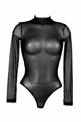 Transparent Black Mesh Bodysuit