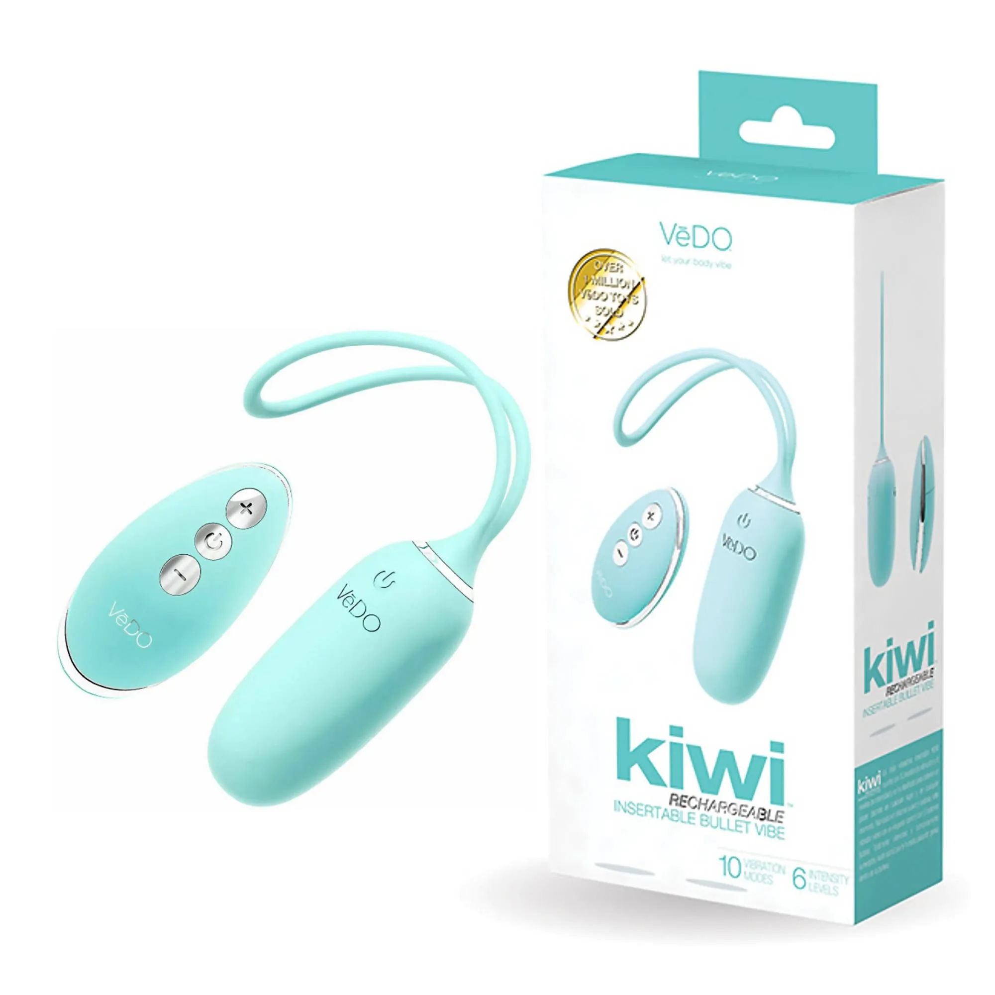 VeDO KIWI Rechargeable Bullet Egg - Tease Me Turquoise