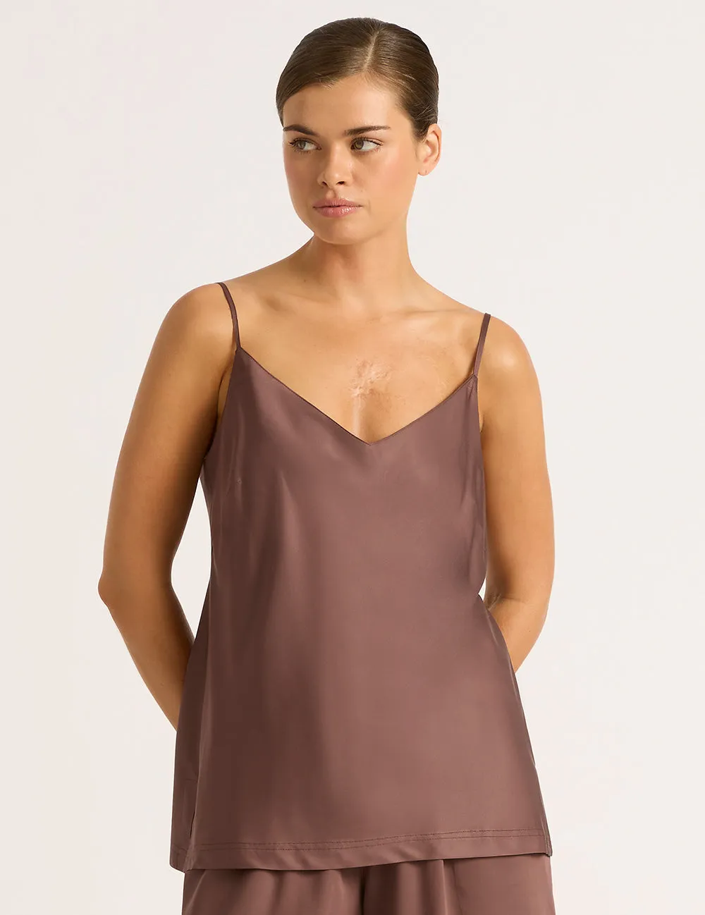 Vegan Silk Sleep Cami - Garnet