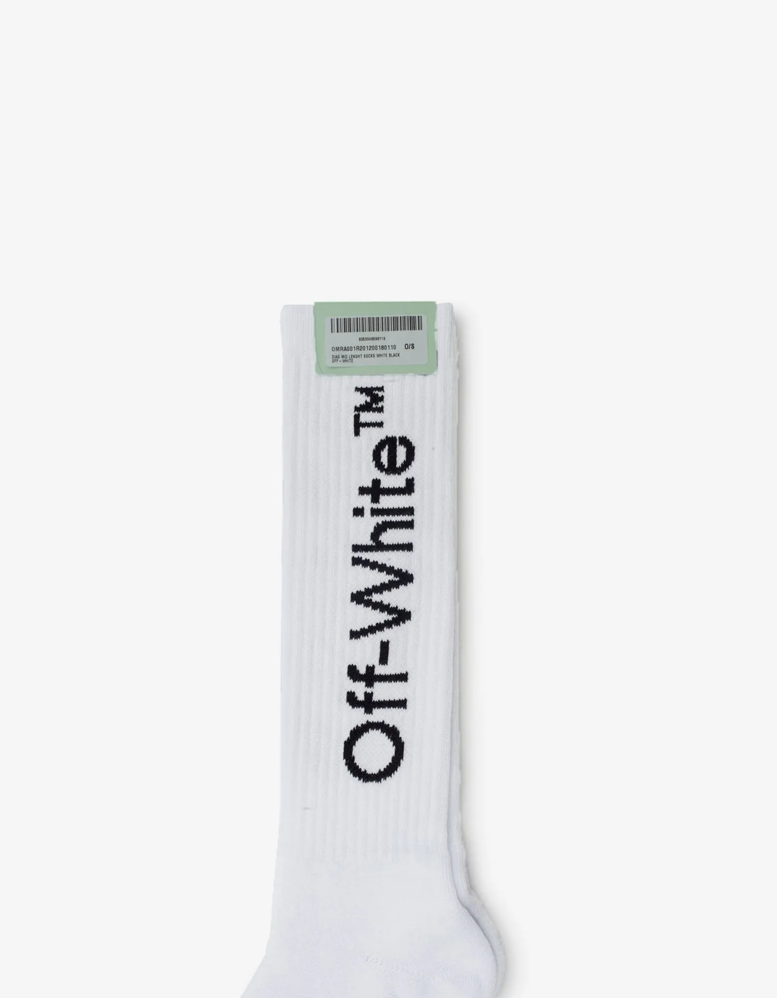 White Diagonals Mid Length Socks