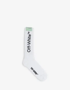 White Diagonals Mid Length Socks