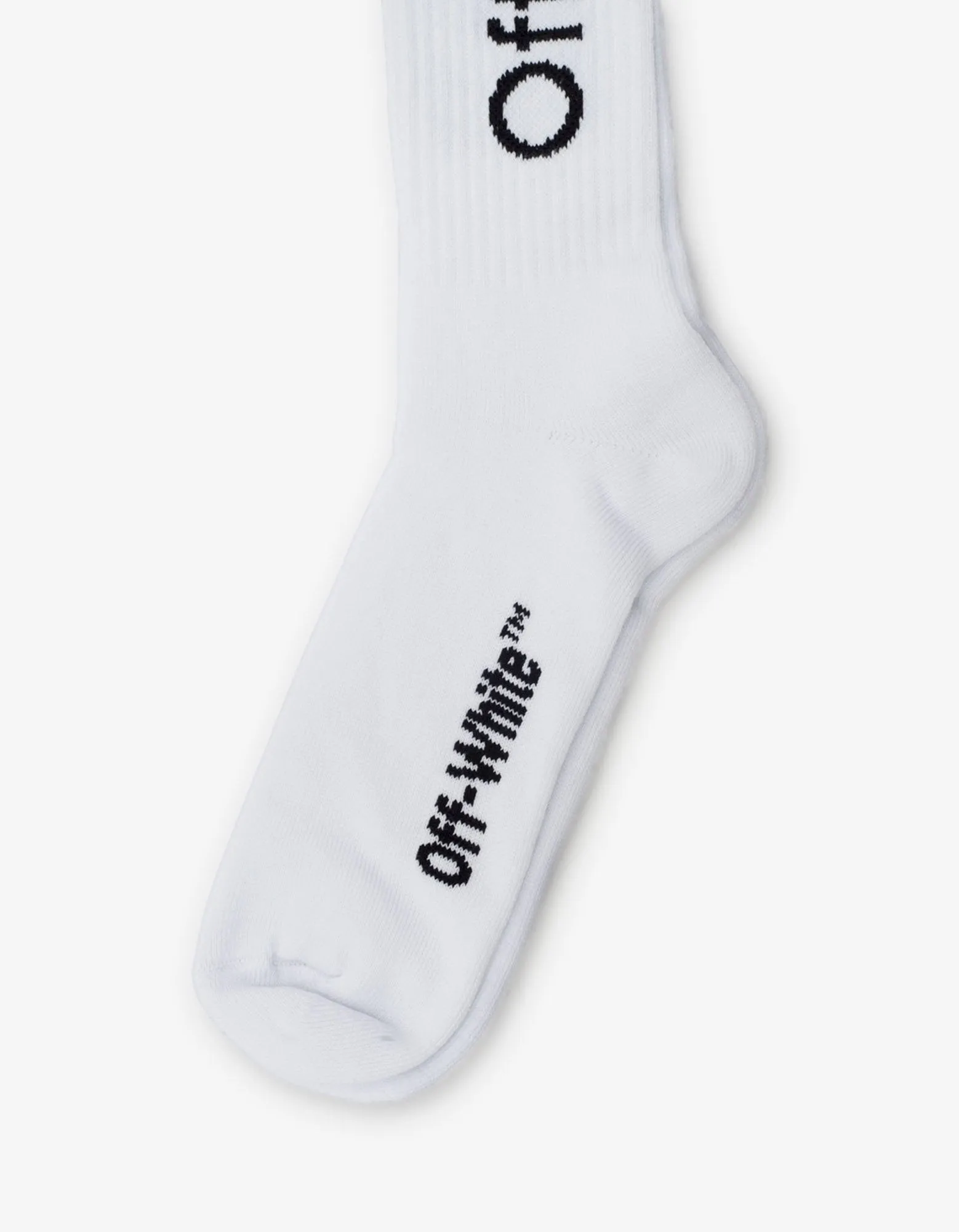 White Diagonals Mid Length Socks