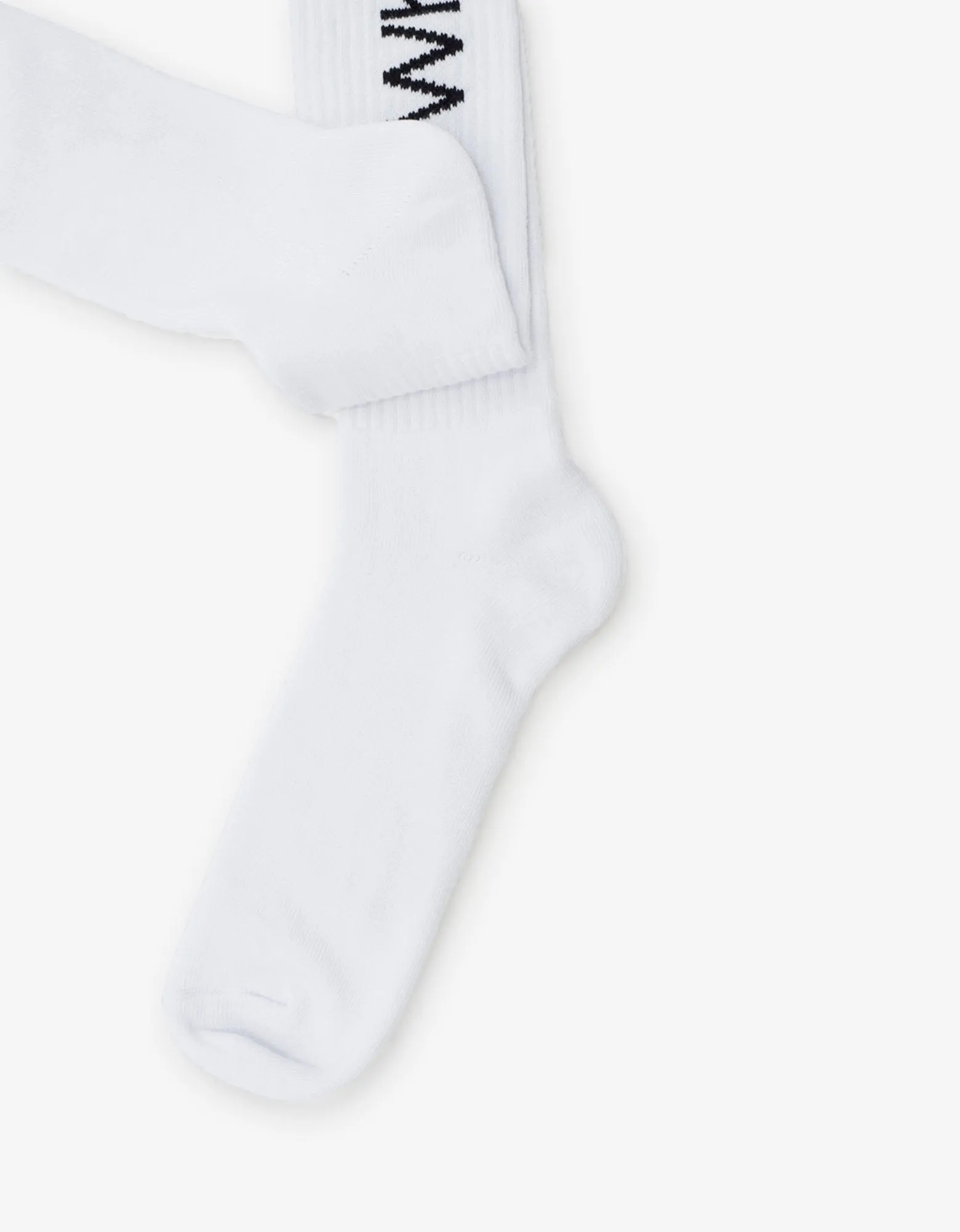 White Diagonals Mid Length Socks