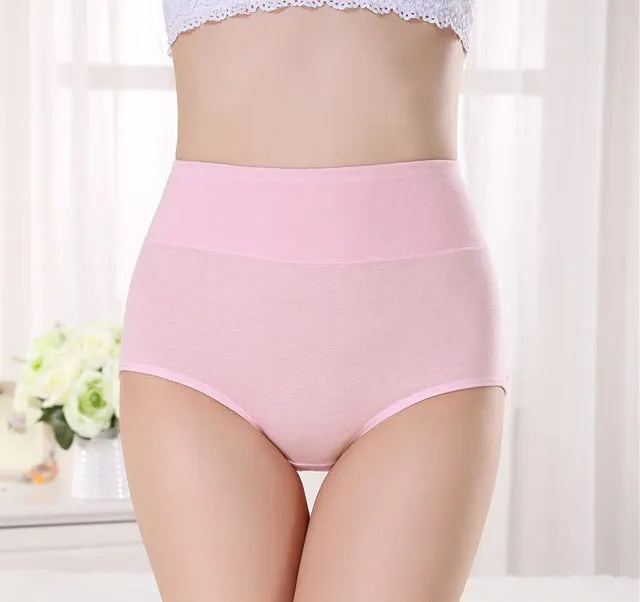 Women Cotton Underwear Panty High Waist Breathable Trigonometric Lingeries Female Sexy Panties Body Shaping Briefs M-XXXL