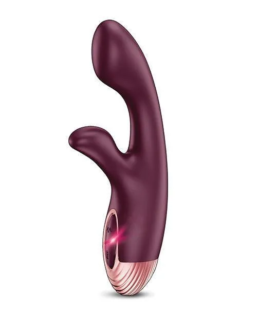 Zola Rechargeable Silicone Dual Massager - Burgundy-rose Gold