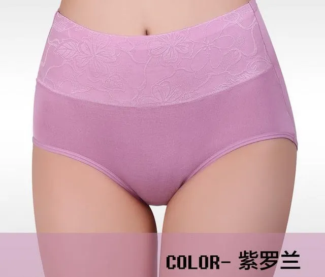 ZW90 Women Modal Panty High Waist Breathable Trigonometric Panties Plus Size Female Underwear Body Shaping Briefs  M-XXXL