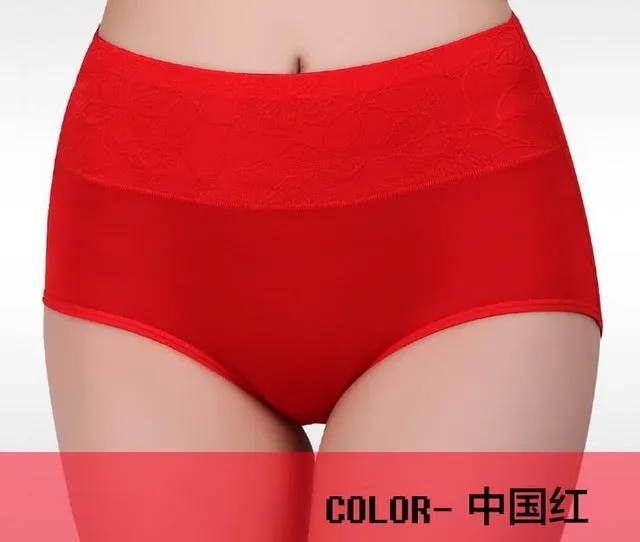 ZW90 Women Modal Panty High Waist Breathable Trigonometric Panties Plus Size Female Underwear Body Shaping Briefs  M-XXXL